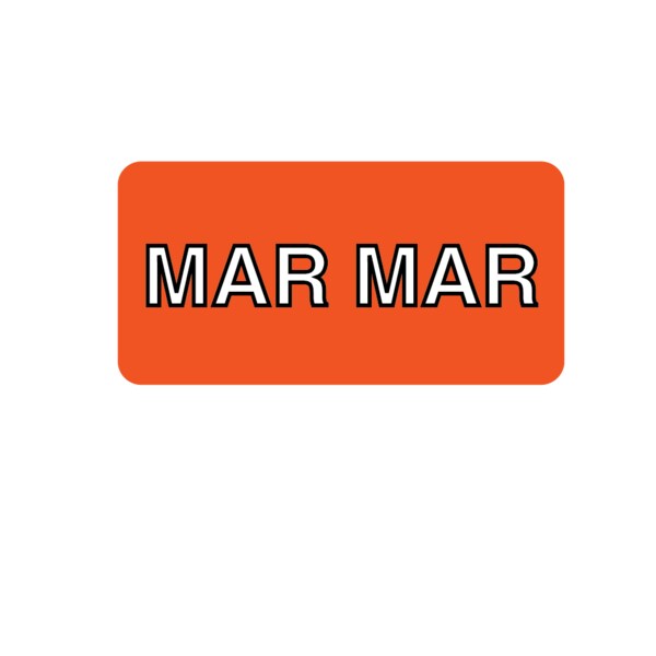 Nevs Label, Monthly Tab March 3/4" x 1-1/2" White w/Orange & Black Reverse XM-T-MAR - main